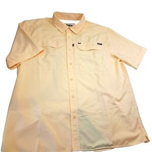 Eddie Bauer Lightweight Shirt Mens L Short Sleeve Fishing Tech Yellow Gorp